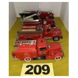 (4) Collectible Fire Truck Models