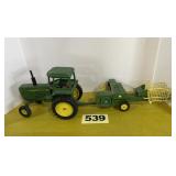 JD Tractor, w/ JD Hay Baler