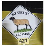 Sheep Crossing Tin Sign