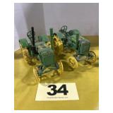 (2) John Deere GP Tractors - 1/16 Scale