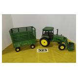 JD 2755 Tractor w/Loader & Wagon, 1/16 scale,