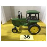 JD Cab Tractor with (3) Farm Implements,