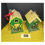 (2) JD Style Birdhouses by Little Log Co.