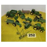 JD Tractors & Implements, approx 1/32 scale,