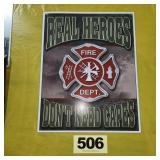 Fire Dept Metal Sign,