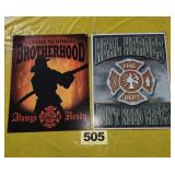 (2) Fire Dept. Metal Signs