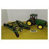 JD 8300 Tractor, w/ Disc attachment, 1/16 scale,