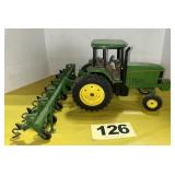 John Deere 7600 Tractor, with Cultivator attach,