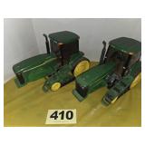 (2) John Deere Trac Style Tractors, 1/16 scale,