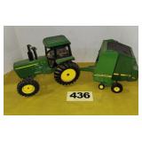 JD 4455 Tractor & 567 Round Baler, 1/16 scale,