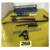 Files/Sharpening Tools, Pry Bars, Hammer, Square