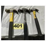 (3) Assorted Claw Hammers