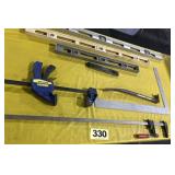 Levels, Pry Bar, Clamps, Square