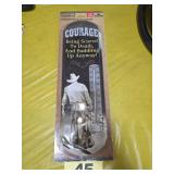 'Courage' Cowboy Tin Thermometer