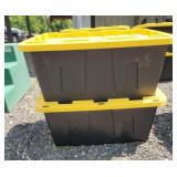 (2) Black/Yellow HD Totes, 27 Gal