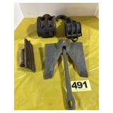 Vintage Pulleys, Boat Anchor, Stamping Block