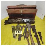Red Metal Tool Box w/Asmt of Tools