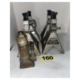 (4) 3 Ton Jack Stands; 4 Ton Hydraulic Jack