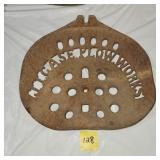 Antique JI Case Plow Works Cast Iron Seat