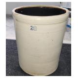 Vintage 20-Gallon Stoneware Crock