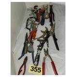 Assorted Pliers, Snips, Wrenches, Scrappers