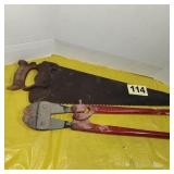Hand Saw, Bolt Cutters