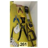 Clamp, Chalk Line, Snips, Pry Bar, Folding Measure