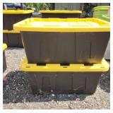 (2) Black/Yellow HD Totes, 27 Gal