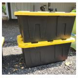 (2) Black/Yellow HD Totes, 27 Gal