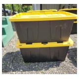 (2) Black/Yellow HD Totes, 27 Gal