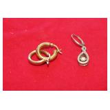 Gt Hoop Earrings & St Earring W/ 7 Diam