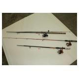 Three Fishing Rods With Reels