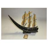 Ship And Horn Carving