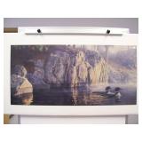 Art Titled Light Of Dawn - Common Loons