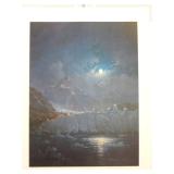Art Titled Moonlit Glacier 1990