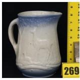 Blue and White Stoneware Pitcher Blue and White Stoneware Pitcher