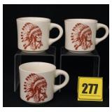 3 McCoy Indian Mugs 3 McCoy Indian Mugs