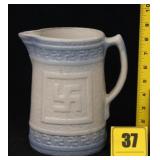 Brush Blue & White Stoneware Pitcher Brush Blue & White Stoneware Pitcher