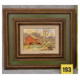 Cope 1974 Farm Scene Original on Board Cope 1974 Farm Scene Original on Board