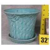 McCoy 6' Tall Aqua Pot and Saucer McCoy 6' Tall Aqua Pot and Saucer