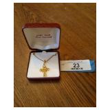 Gold filled chain necklace with Cross pendant