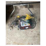 Lot of metal signs, shelves