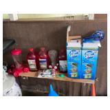 Hummingbird feeders and aqua globes