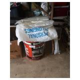 Wet-R-Dry Roof cement, plastic drop cloths