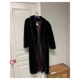 Full length faux fur coat