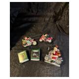 Motorcycle themed Christmas ornaments