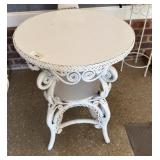 White wicker table