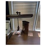Lamp and trashcan