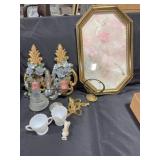 Milk glass sugar set - Home decor