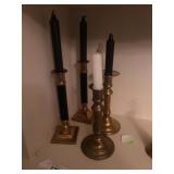 Brass candlesticks.